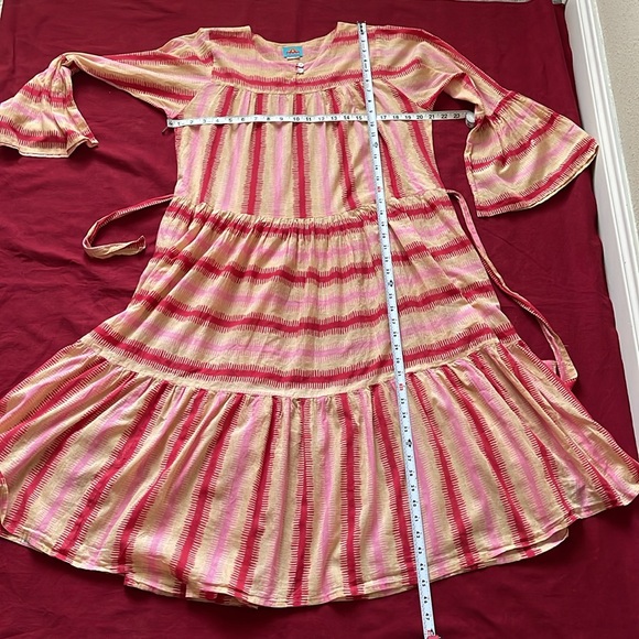 Cece Cabana S M/L Stripped Cotton Long-Sleeve Midi Dress - Picture 11 of 16